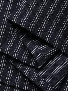 Dazy Plus 2 件套条纹 V 领宽松灯笼袖套头衫和休闲长裤，大码女装春秋装