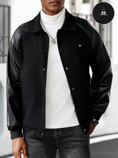 Manfinity CasualCool Herrjacka i enfärgad stil, mångsidig för höst/vinter