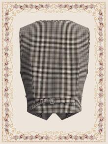 Vintamour Eleganckie damskie kamizelki w kratkę w serek, bez rękawów, brązowe, jesienne ubrania damskie, biznesowe, codzienne, damskie, na bal absolwentów, zimowe, biurowe, damskie, jesienne stroje damskie, bluzki jesienne, zimowe stroje damskie, zimowe ubrania damskie, jesienne ubrania, jesienne bluzki damskie, Cottage Core, urodzinowe stroje damskie, kamizelka, top, świąteczna koszula, świąteczne ubrania, ubrania do pracy, stare pieniądze - Kolor khaki - Zobacz 8