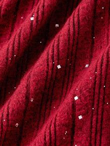 SHEIN MOD Abito mini rosso vino lucido con spalle scoperte e cintura - Bordò - Visualizzare 4