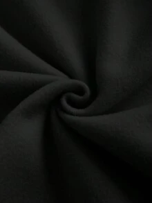 EMERY ROSE "Merry Christmas" Gingerbread Man-Themed Printed Casual Enhanced Sweatshirt - Black - View 6