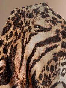 Avantive 女式豹纹和斑马纹露背系带性感时尚迷你连衣裙 - 彩色 - 查看 7