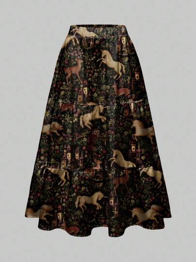 Goth Gonna a strati da donna con stampa gotica, misteriosa e dark di falene, pipistrelli, farfalle e ragni, adatta per Ognissanti