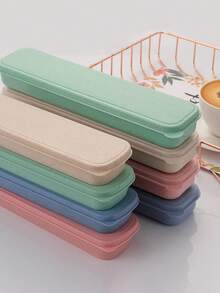 1PC/Hộp đựng nĩa, thìa, đũa và dao kéo thời trang, Hộp đựng nĩa, dao kéo du lịch di động cho học sinh, Hộp đựng bộ đũa ăn uống du lịch, Hộp đựng nĩa, thìa, đũa, dao kéo có thể tái sử dụng, Chất liệu tuyệt vời, di động - Nhiều màu - Xem 1