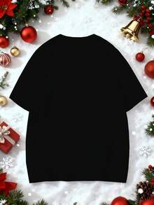 Manfinity Homme Áo thun nam cỡ lớn in họa tiết vịt, áo thể thao nam thoải mái và thường ngày, áo thun thời trang nam, giáng sinh - màu đen - Xem 2