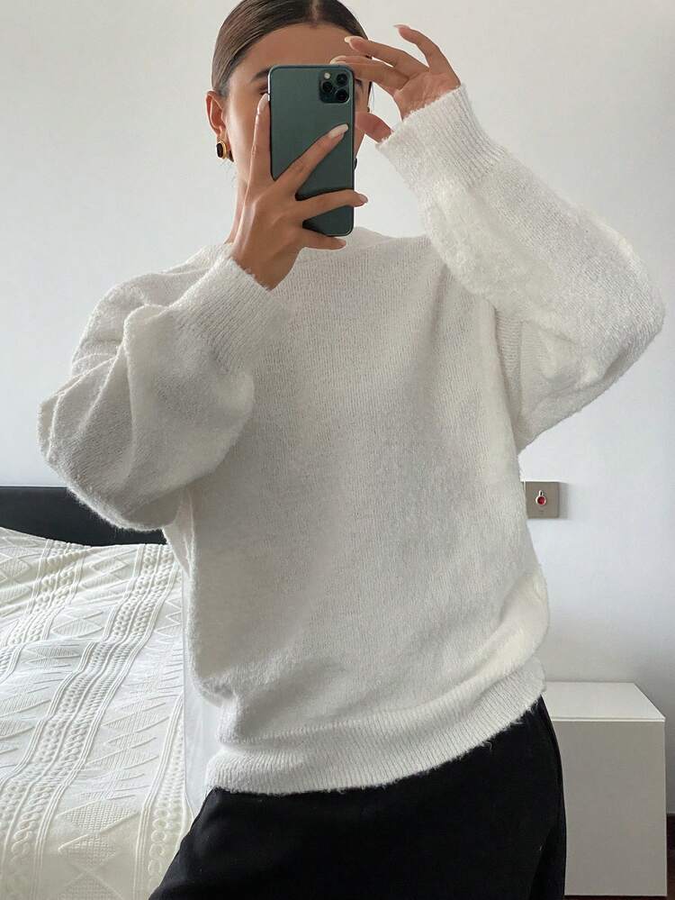 Loose Bowknot Knot Casual Business Fashion Versatile Round Neck Christmas New Year Pullover Sweater For Women, Autumn/Winter