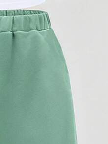 3 件套女童休闲简约吊带背心 + 短款拉链连帽衫 + 阔腿裤套装，适合日常穿着 - 綠色 - 查看 5