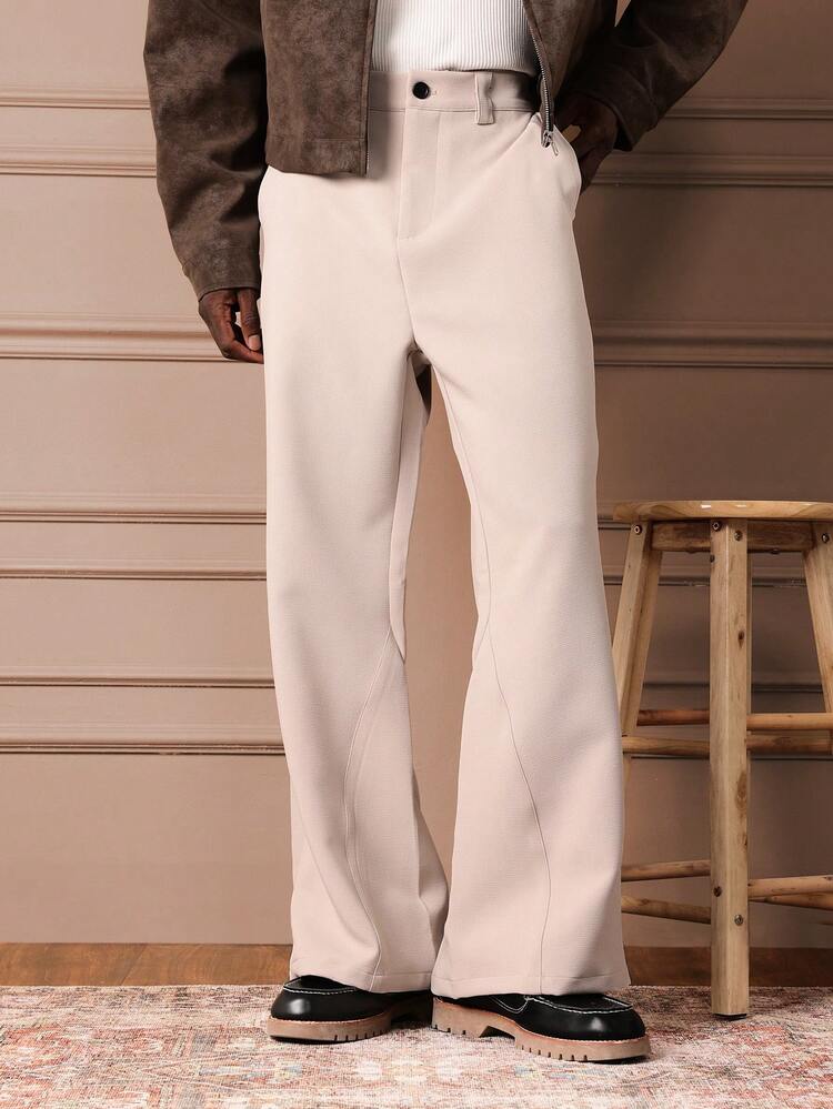 Flared Twill Trouser With Elasticated Waistband