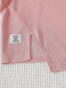 SHEIN Explorewe 2pcs/Set Young Girl' Asymmetric Hem White Polka Dot Round Neck Long Sleeve Top Paired With Matching Flare Pants, Cute & Comfortable Casual Outfit - Pink - View 6
