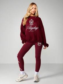 Missguided x Playboy Sudadera con estampado gráfico de California y diseño de logotipo - Marrón - Ver 3