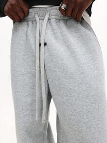 SUMWON Essential Flare Fit Joggers 束腰阔腿裤，侧边口袋设计，休闲舒适，纯色款 - 灰色 - 查看 7