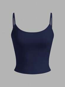 SHEIN EZwear 4pcs Plus Size Women's Solid Color Spaghetti Strap Camisole Tops, Suitable For All Seasons, Summer Camisole, Black, Red, Blue, White - Multicolor - View 3