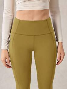 OutZeal Women Moisture Wicking Quick Dry Tummy Control Zip Pocket Yellow Outdoor Legging Hiking Camping - Mustard Yellow - View 13