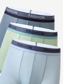 6pcs Pack Teenage Boys' Simple Fashion Gray, Light Blue, Light Green Solid Color Matching Briefs - Multicolor - View 5