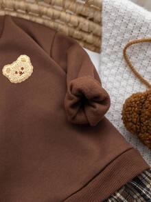 SHEIN 女婴可爱拼色长袖连衣裙，秋冬