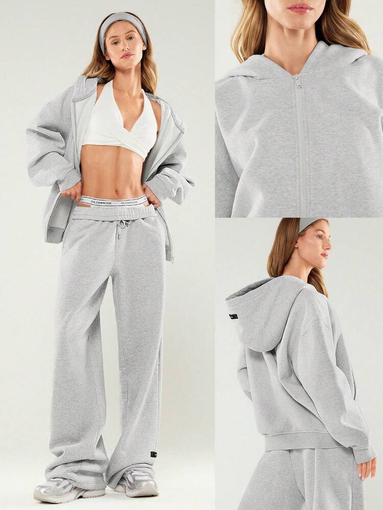 Heavyweight Fleece Oversized Hoodie Jacket Side Pocket Thick Thermal Warm Winter