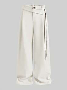 EASEVO Plus Size Men's Casual Loose Fit Wide Leg Pants - Beige - View 5