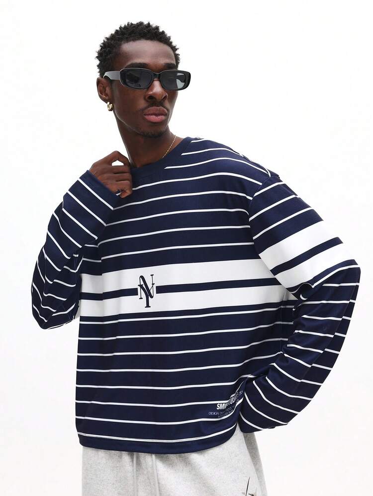 Long Sleeve Striped Crew Neck T-Shirt