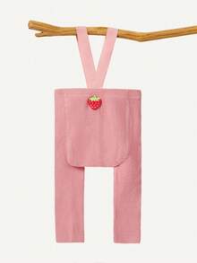 Cozy Pixies 1 Pack Of Baby And Children's Shoulder Straps, Pantyhose, Strawberry Cute Embroidery Pattern, Can Be Worn Outdoors - Pink - View 7