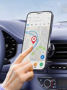 Teckwe Magsafe车载支架，强力磁铁，车载磁吸手机支架，车载手机支架，仪表盘安装式手机支架，男女通用车载配件，兼容 17/16/15/14 - 黑色 - 查看 2