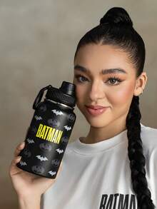 BATMAN X SHEIN 24 Onzas de acero inoxidable, con asa para un fácil transporte, adecuado para gimnasios y viajes - Negro - Ver 7