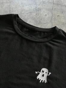 AXEPEAK Men T-Shirts Fit Crew Neck Drop Shoulder Short Sleeve Graffiti Tee Cool Stuff Casual Summer Cotton - Black - View 3