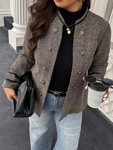 Calvaya 女式简约日常长袖夹克 - 棕色 - 查看 6