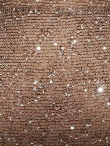 Lavishia Brown Faux Fur Sequin Embellished Round Neck Long Sleeve Fishtail Hem Dress, Fashionable Influencer Party Wear Christmas Clothes Elegant Party Dress New Year Look Luxury Evening Dresses For Women Sequin Dress