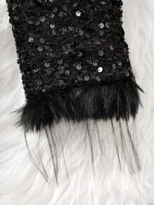 Sparklyn 青少年女孩黑色亮片上衣和裙子套装 - 黑色 - 查看 4