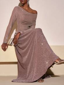 Zivah 2025 秋冬新款音乐节、复活节、圣帕特里克节、西部风、游牧风、生日派对、毕业典礼、学院风、学生风、日常装、百搭百搭、休闲装、婚礼嘉宾装、优雅装、通勤装、早午餐装、机场装宽松 A 字长裙 - B - 卡其色 - 查看 5