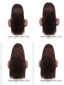 ALL READY WIG 棕色 Wear And Go 无胶假发 人发预剪 26 英寸 5x6 巧克力棕色直发无胶假发 人发预拔漂白结 #4 深棕色蕾丝闭合假发 180 密度 适合女性 - S4 - 查看 9