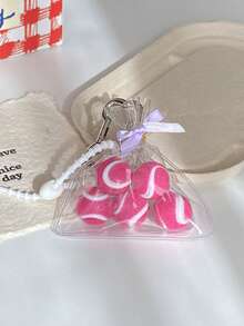 Joivida INS风包包，网球钥匙扣，小众可爱少女蝴蝶结包饰，汽车挂饰，圣诞节，情人节 - 彩色 - 查看 8