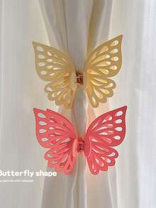 Joivida 1pc Butterfly Shape Curtain - Home Living Room Bedroom Room Curtain Fixer, Bedroom And Living Room Decor Accessory, Home Decor Good Bow Curtain,Christmas, Valentine's Day - Multicolor - View 5