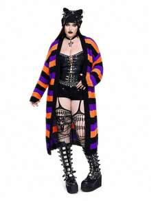 Whyspr 全新百搭休闲多色宽松长袖长款开衫毛衣 - 彩色 - 查看 4