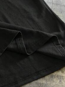 AXEPEAK Men T-Shirts Fit Crew Neck Drop Shoulder Short Sleeve Graffiti Tee Cool Stuff Casual Summer Cotton - Black - View 5