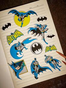 BATMAN X SHEIN Cartoon Sticker Pack, Decorative Stickers, Decal Pack Suitable For Mobile Phone Case, Laptop Art, DIY Craft Album, Bullet Journal, Planning Scrapbook - Multicolor - View 4