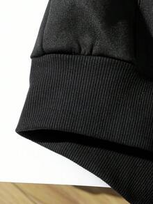 Attitoon Áo nỉ dài tay rộng rãi in hình chữ thập Punk cổ điển thoải mái cho nữ, thoải mái cho mùa thu/đông - màu đen - Xem 6
