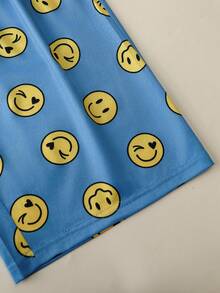 Men's Funny Print Short Sleeve Casual Top And Pants Pajama Set