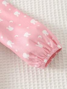 Cozy Pixies 2 Stücke Baby Mädchen Set mit Schleife Dekor Fleeceweste & Polka Punkt Langarm Taille Raffung Kleid, warm & dick, geeignet für den Winter - Pink - Übersicht 8