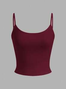 SHEIN EZwear 4pcs Plus Size Women's Solid Color Spaghetti Strap Camisole Tops, Suitable For All Seasons, Summer Camisole, Black, Red, Blue, White - Multicolor - View 6