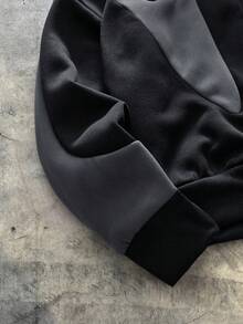 AXEPEAK 男士针织休闲日常宽松长袖连帽运动衫，学校 - 黑色 - 查看 3