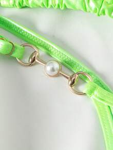 Swim Basics Summer Beach Halter Neon Bikini Set Two-Piece Bikini Set - Lime Green - View 5