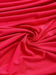 Soleia 女式 3D 花卉装饰露肩褶饰修身优雅迷你连衣裙 - 紅色 - 查看 6