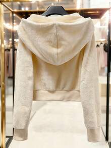 Franclia 法式风格女士冬季外套，优雅百搭，轻盈奢华短款外套，白色，加绒加厚，非常适合户外穿着，新年秋冬外套，时尚外套，时尚女士外套。