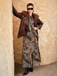 MOTF PREMIUM Đầm dài eo xếp ly họa tiết paisley thanh lịch dành cho nữ - Nhiều màu - Xem 11