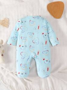 女婴甜美可爱绿色长袖连体睡衣 - 綠色 - 查看 2