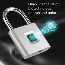 Compact Smart Fingerprint Padlock - IP56 Waterproof, Keyless Security, USB Rechargeable, Lightweight Aluminum - Ideal For Luggage, Briefcases And Backpacks