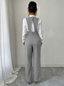 Elenzga Women's New Casual Wide Leg Jumpsuit, Black