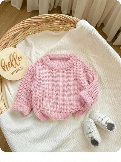 SHEIN كنزة صوفية كاجوال قطعة واحدة لطيفة للبنات، متعددة الاستخدامات للخريف/الشتاء