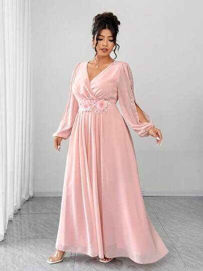 Plus Long Sleeve Dresses | Fashion Plus Long Sleeve Dresses | SHEIN USA